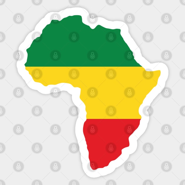 Green, Gold (Yellow) & Red Africa Flag Sticker by forgottentongues